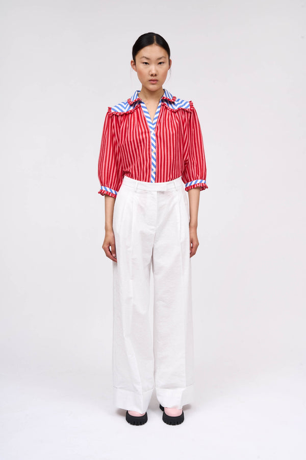 paul & joe Pantalon en voile de coton jacquard motif floral