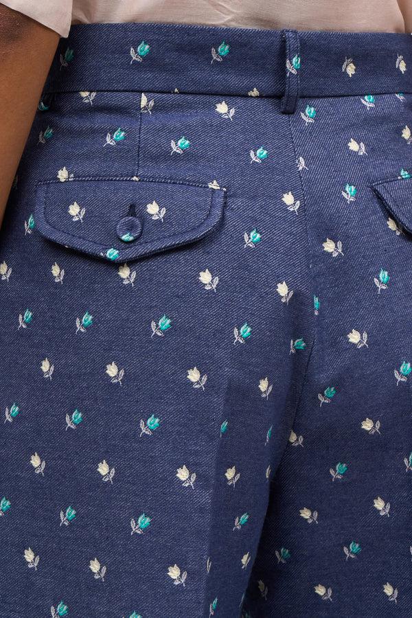 paul & joe Bermuda à pinces en denim jacquard