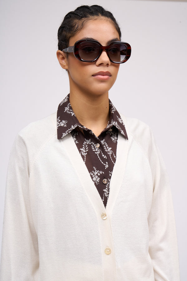 Paul & Joe Cardigan En Maille Fine Soie Et Cachemire