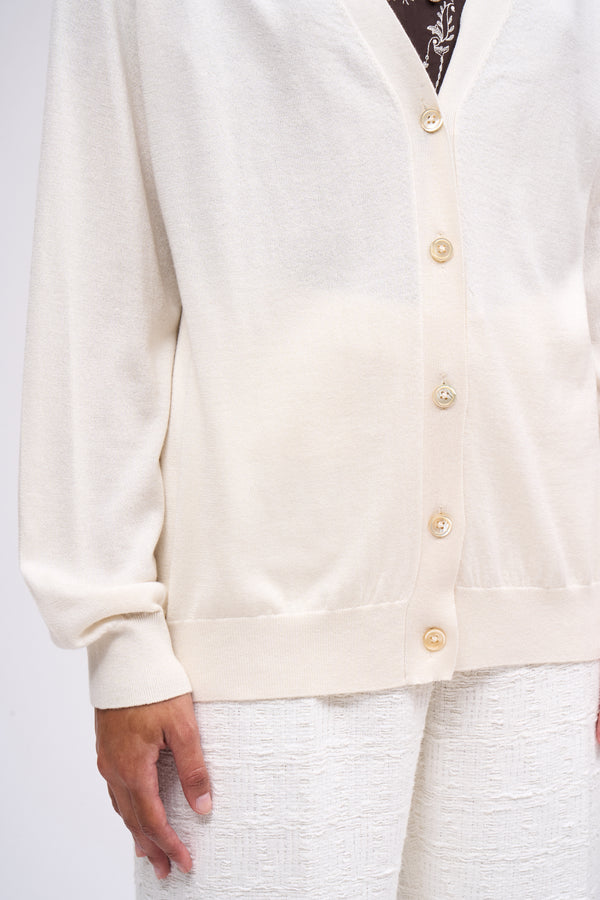 Paul & Joe Cardigan En Maille Fine Soie Et Cachemire