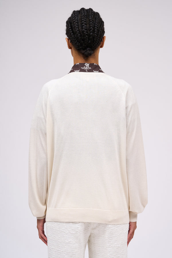 Paul & Joe Cardigan En Maille Fine Soie Et Cachemire