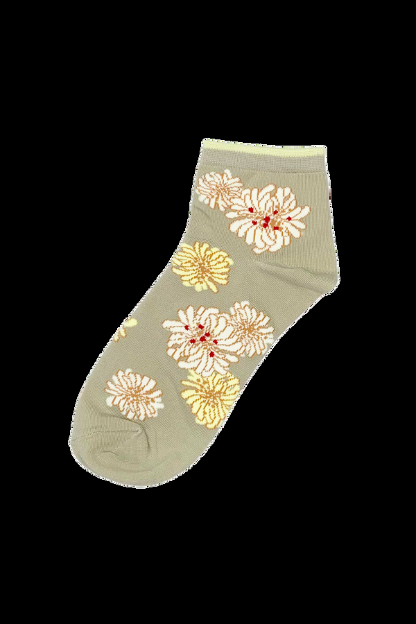 paul & joe Chaussettes beiges à motifs Chrysanthème