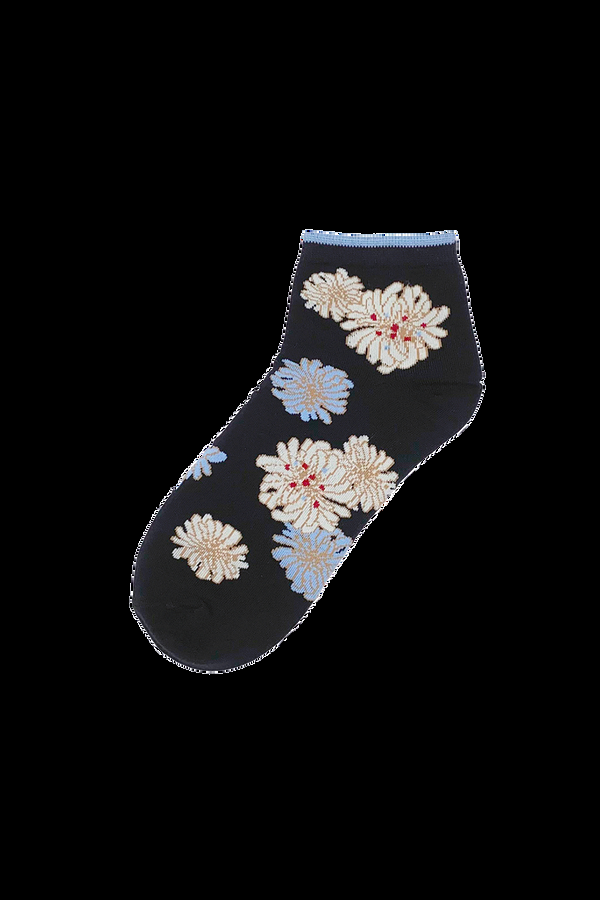 paul & joe Chaussettes noires à motifs Chrysanthème