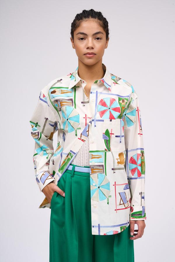 paul & joe Chemise coupe ample et oversize imprimée