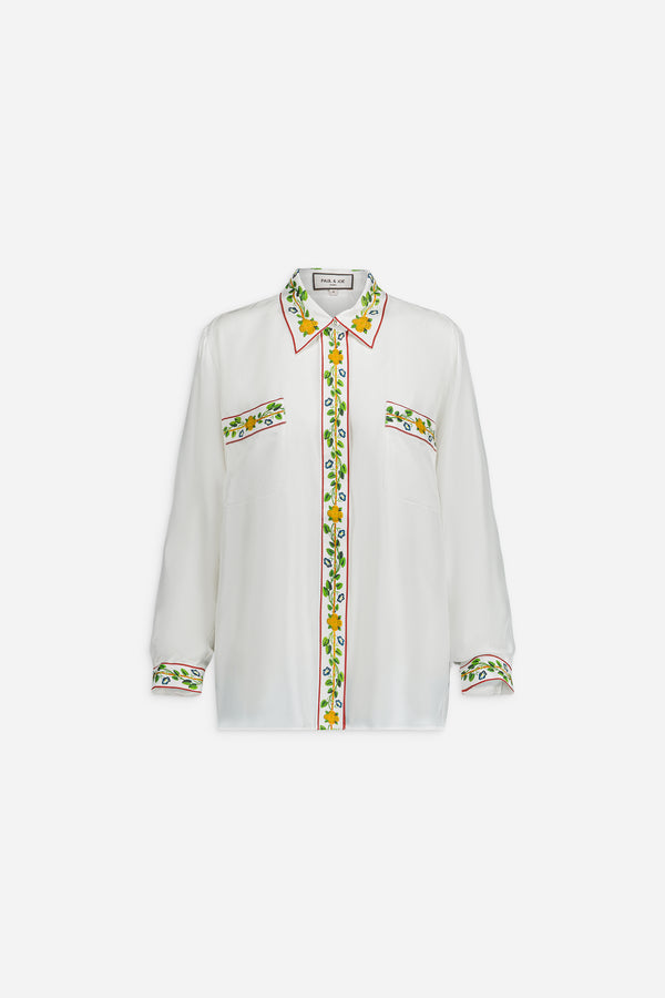Paul & Joe Chemise Droite En Twill De Soie Imprimé