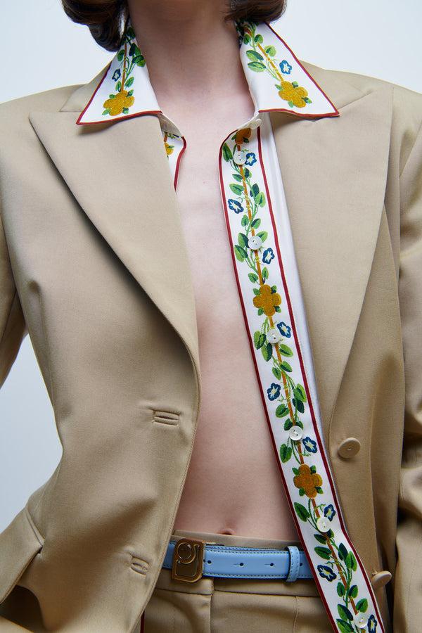 paul & joe Chemise droite en twill de soie imprimé