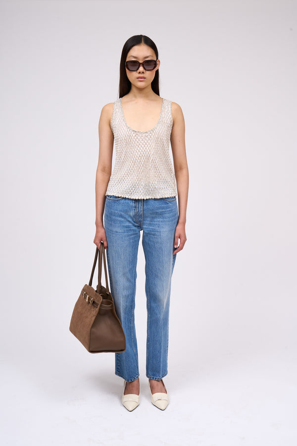 paul & joe Débardeur en filet brodé de strass