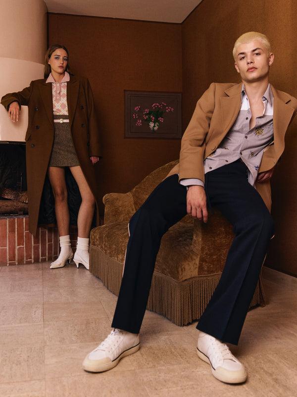 Paul & Joe Jupe Courte En Tweed De Laine Tissé Main