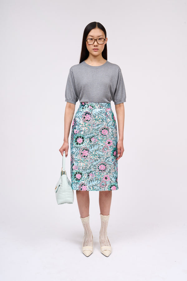 paul & joe Jupe crayon brodée de sequins