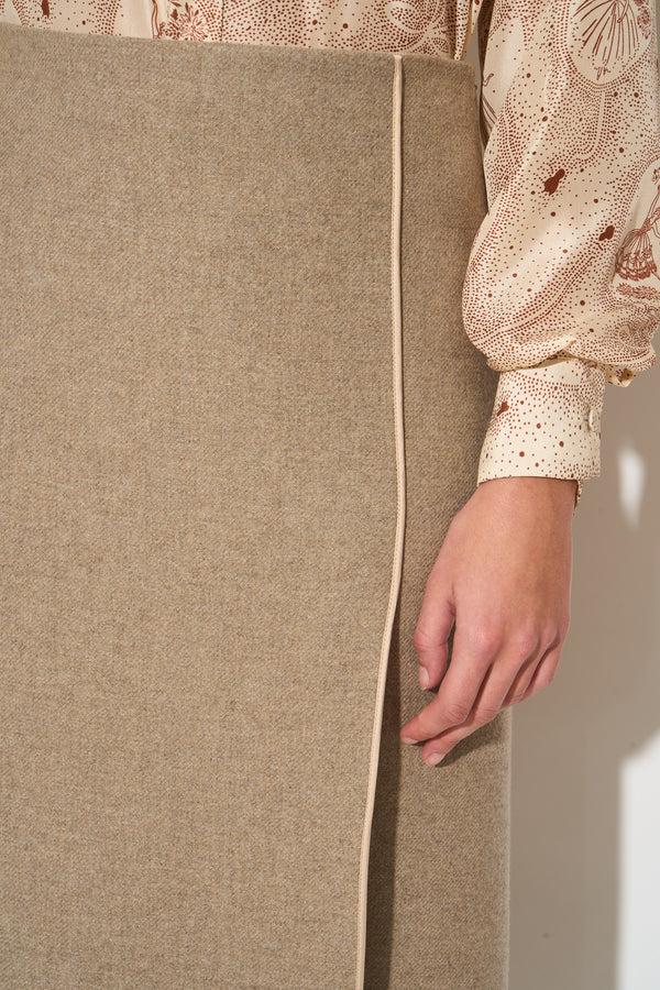 Paul & Joe Jupe En Laine Vierge Effet Portefeuille