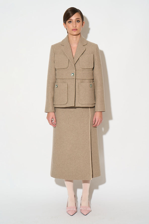 paul & joe Jupe en laine vierge effet portefeuille