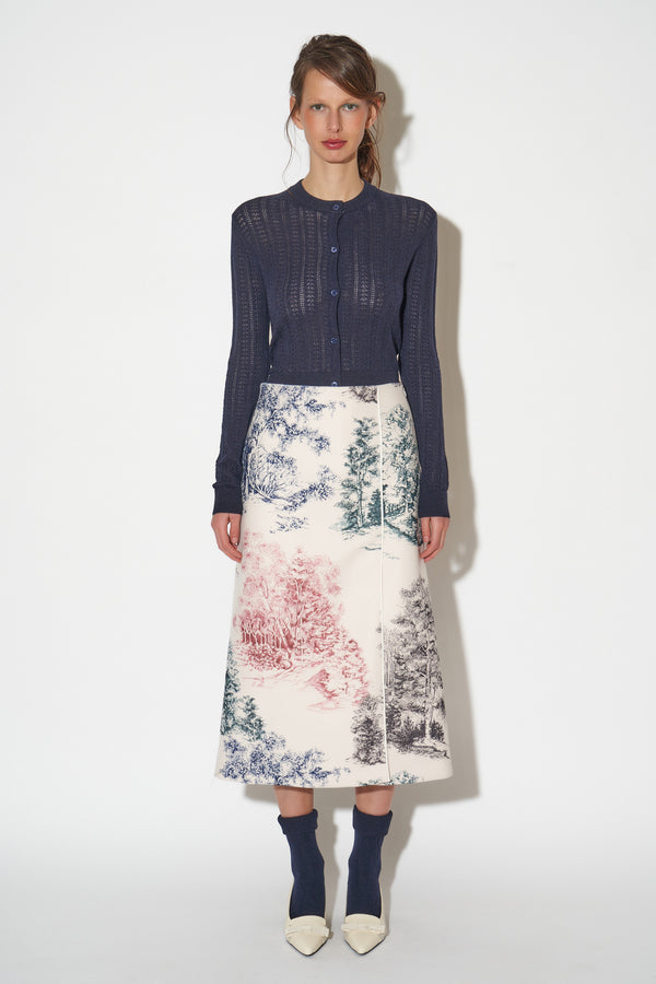 paul & joe Jupe longueur midi en lainage imprimé