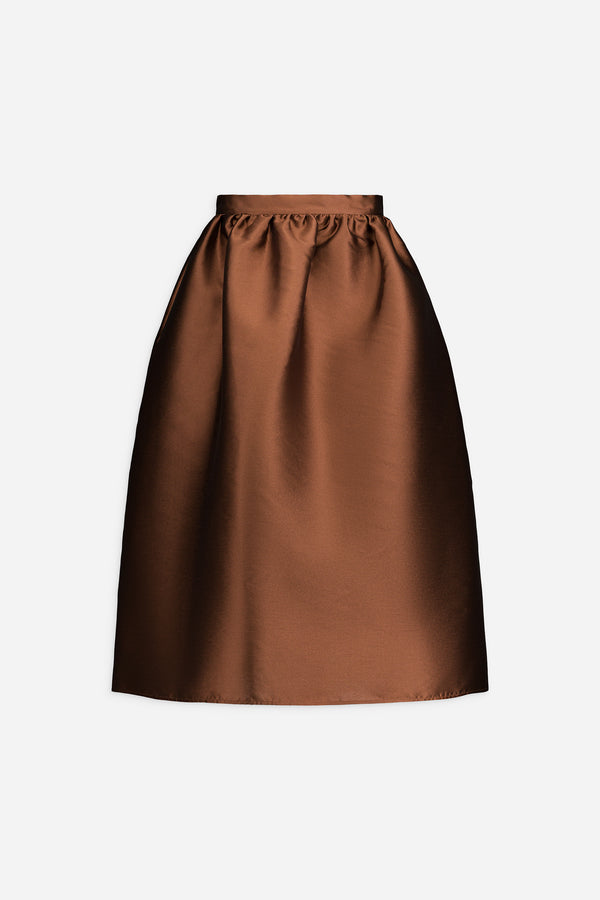 Paul & Joe Jupe Midi Taille Haute En Mikado Unie