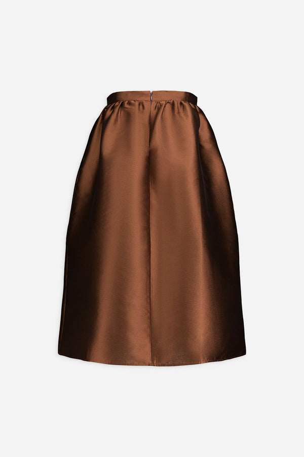 Paul & Joe Jupe Midi Taille Haute En Mikado Unie