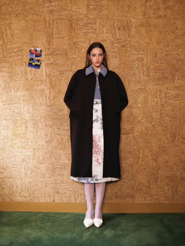 Paul & Joe Manteau Long En Gabardine De Laine Vierge