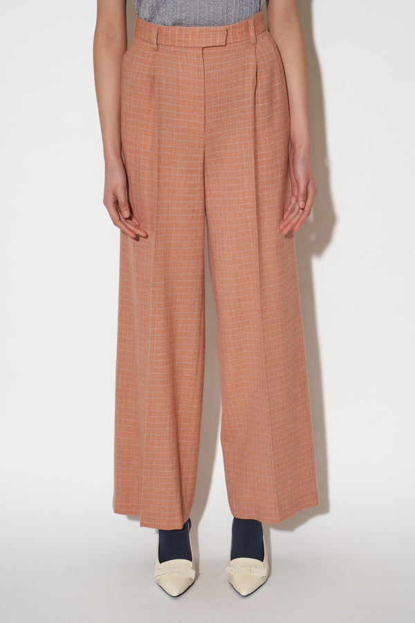 Paul & Joe Pantalon Ample En Lainage à Carreaux