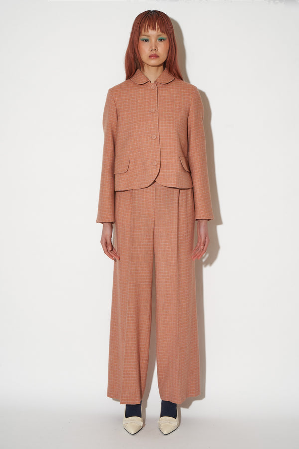 paul & joe Pantalon ample en lainage à carreaux