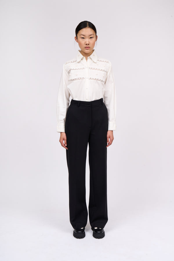 paul & joe Pantalon coupe droite en laine vierge