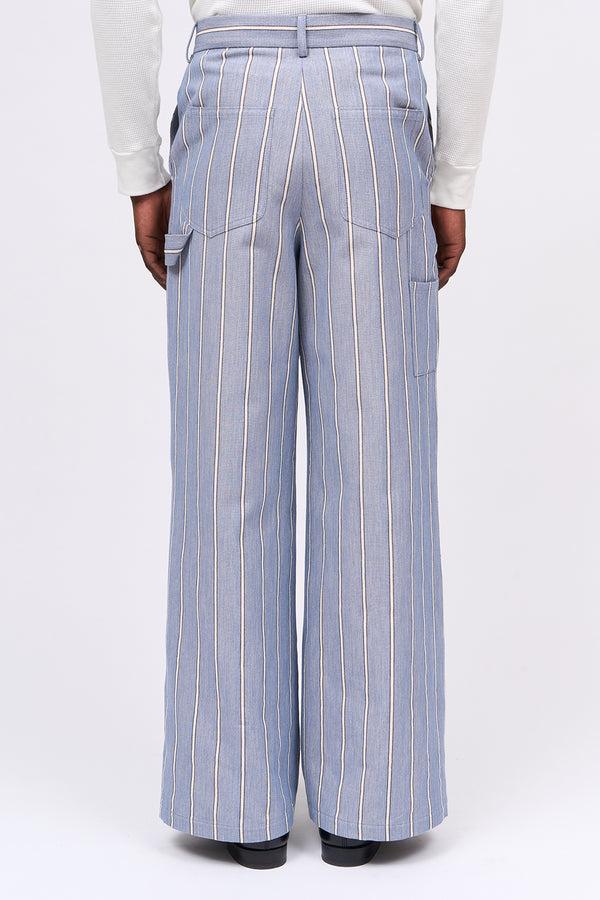 Paul & Joe Pantalon Coupe Loose En Toile Denim Rayé