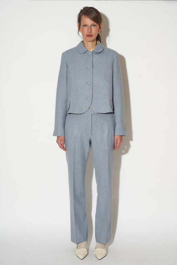 paul & joe Pantalon droit en lainage à carreaux