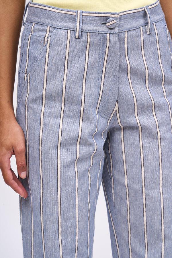 Paul & Joe Pantalon En Canvas Chambray Rayé