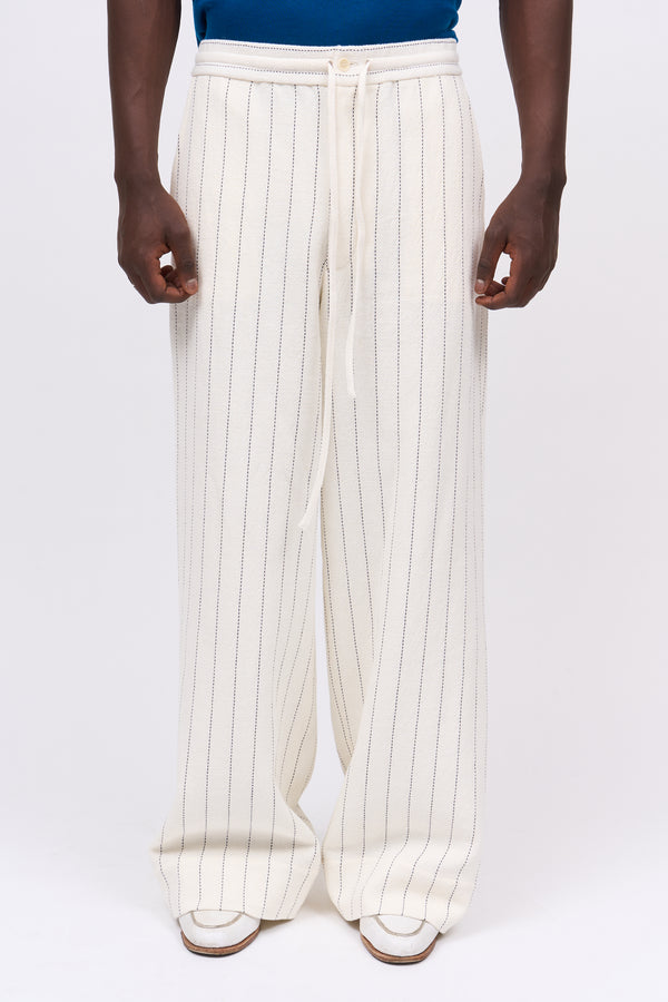 Paul & Joe Pantalon En Coton Et Lin Rayé
