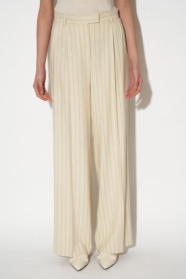 Paul & Joe Pantalon En Twill De Laine Rayé