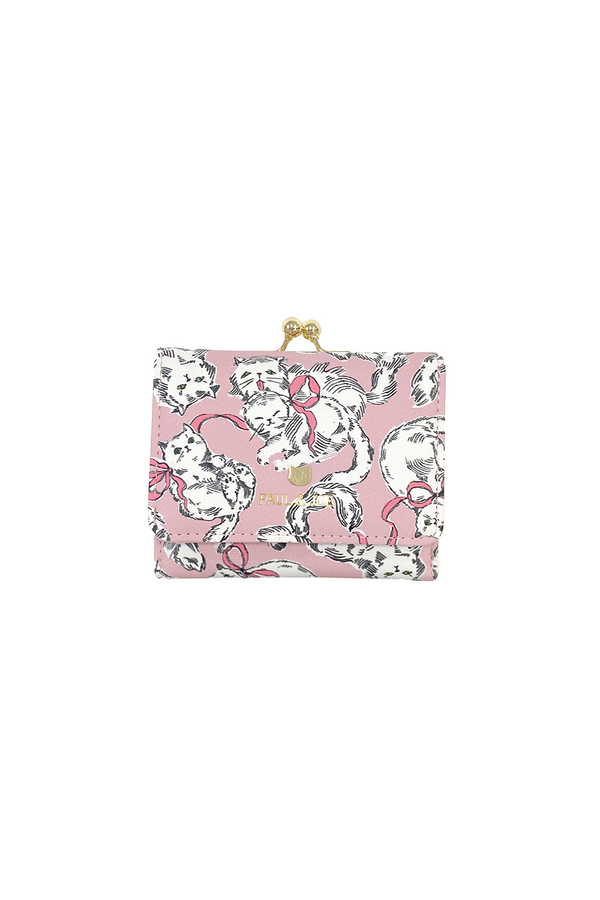 paul & joe Petit porte monnaie rose motif chats
