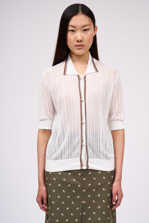 paul & joe Pull à manches courtes en maille fine