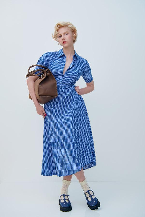 Paul & Joe Robe Chemisier Longueur Midi Motif Vichy