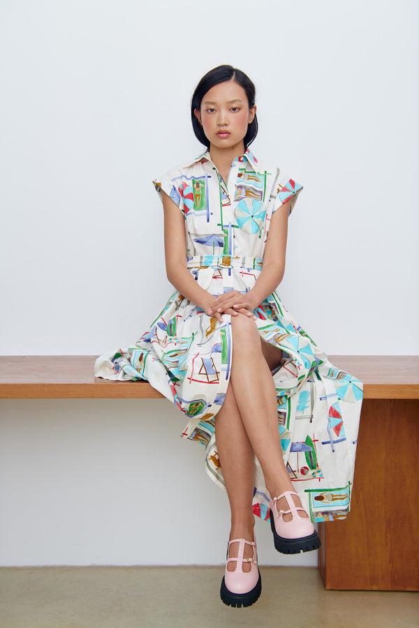 Paul & Joe Robe Chemisier Midi à Manchon