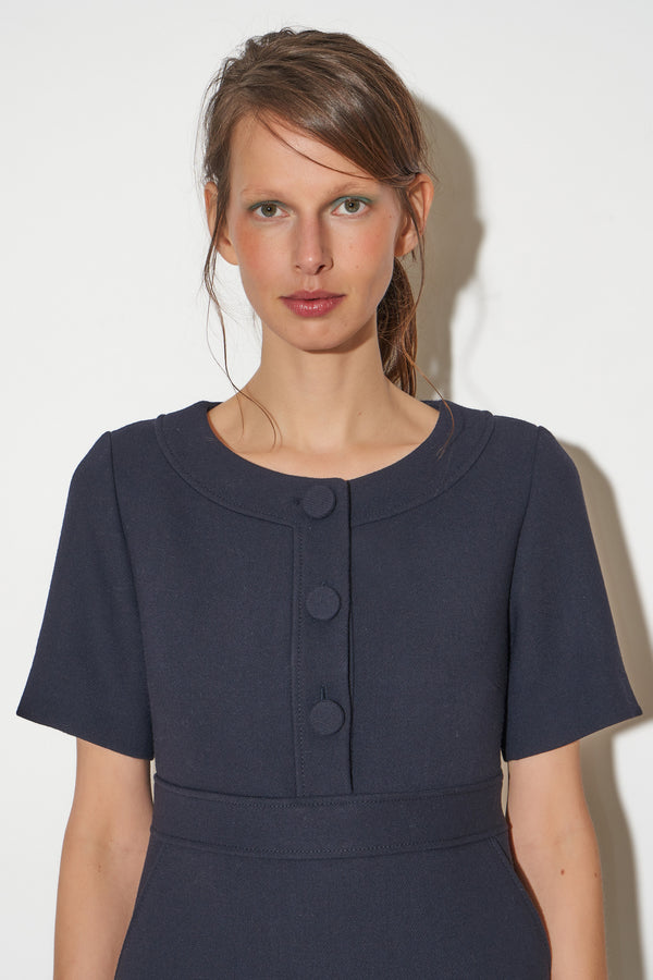 Paul & Joe Robe En Double Crêpe De Laine Et Viscose