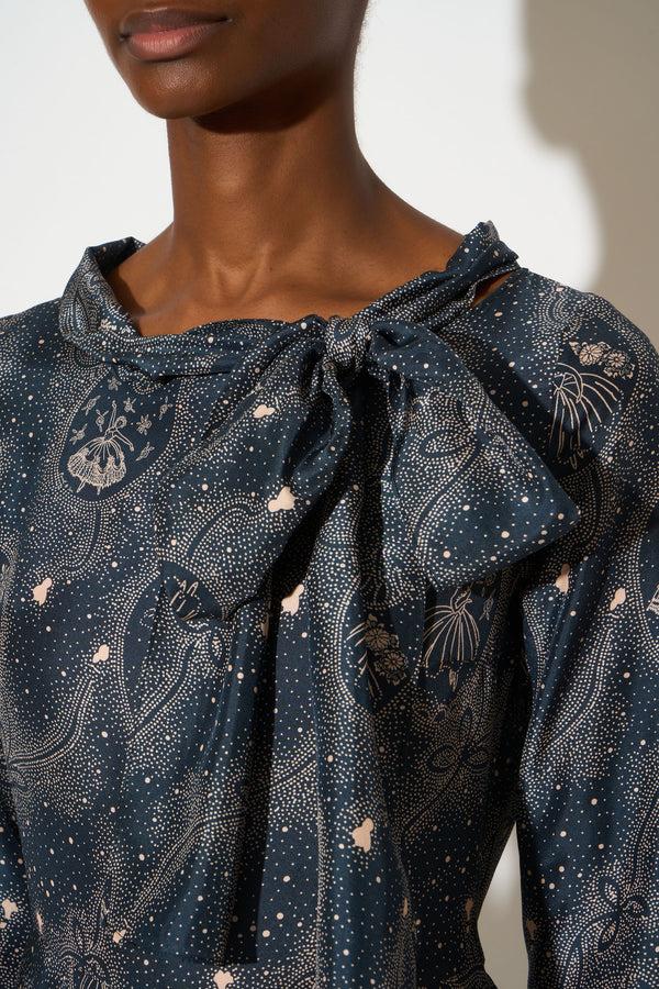 Paul & Joe Robe Longueur Genoux Cintrée En Soie