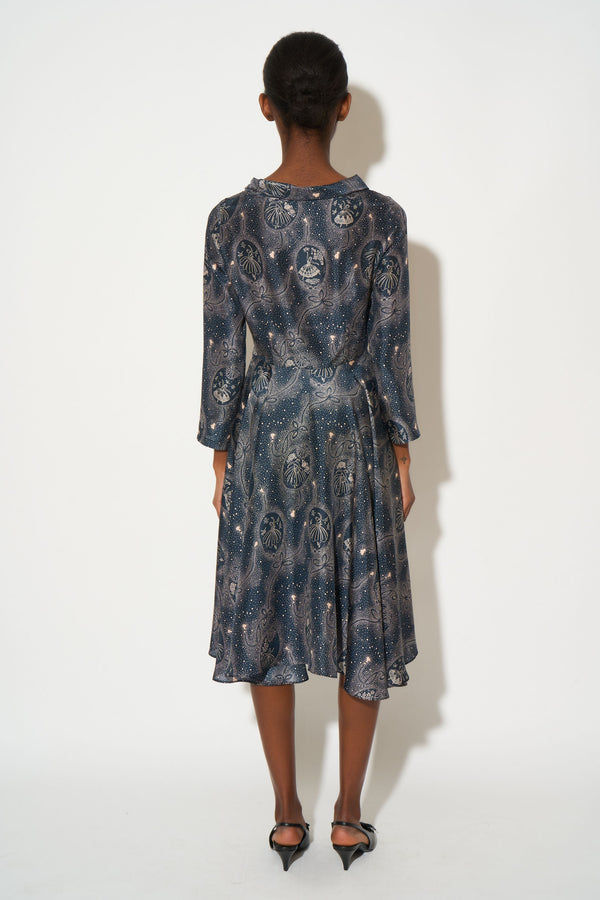 Paul & Joe Robe Longueur Genoux Cintrée En Soie