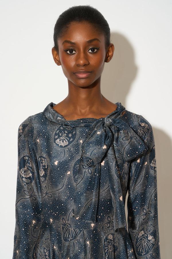 Paul & Joe Robe Longueur Genoux Cintrée En Soie