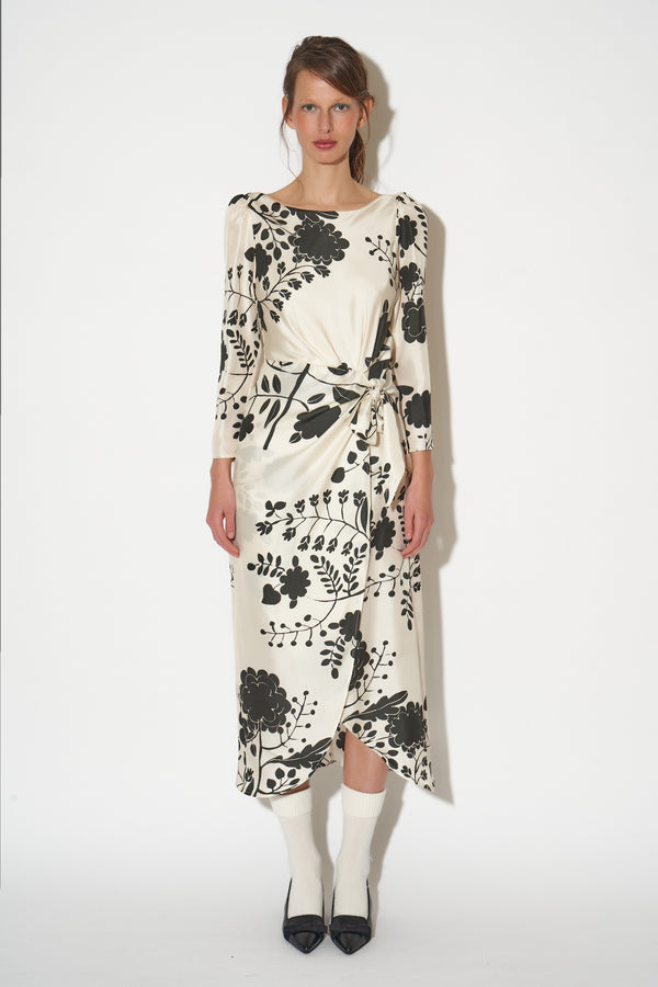 paul & joe Robe midi effet portefeuille en soie paul & joe Robe midi effet portefeuille en soie