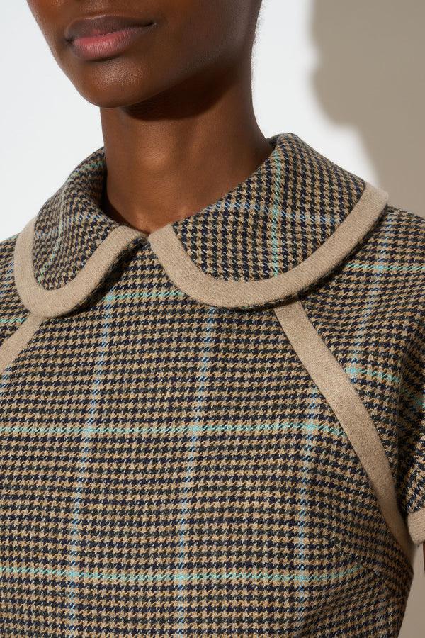 Paul & Joe Robe Trapèze En Laine Vierge à Carreaux