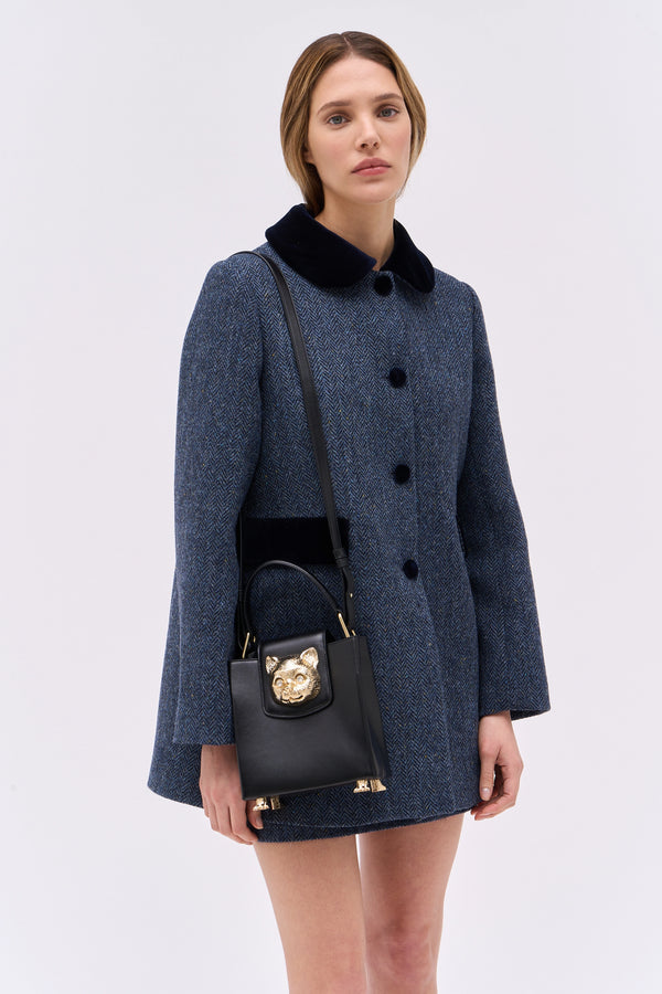 Paul & Joe Sac Charlotte En Cuir Tête De Chat - Noir