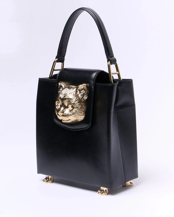 Paul & Joe Sac Charlotte En Cuir Tête De Chat - Noir