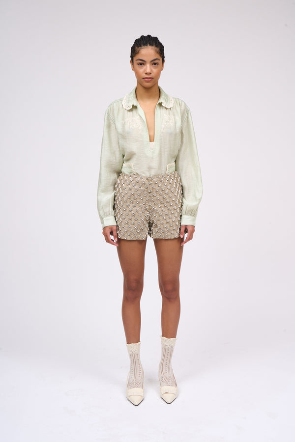 paul & joe Short court taille haute brodé de strass