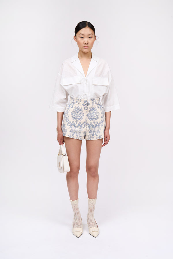 paul & joe Short en canvas de coton imprimé floral