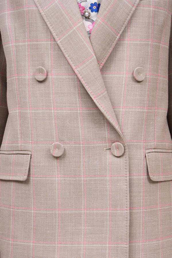 paul & joe Veste à carreaux coupe droite