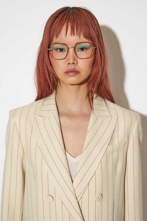 Paul & Joe Veste Coupe Droite En Twill De Laine Rayé