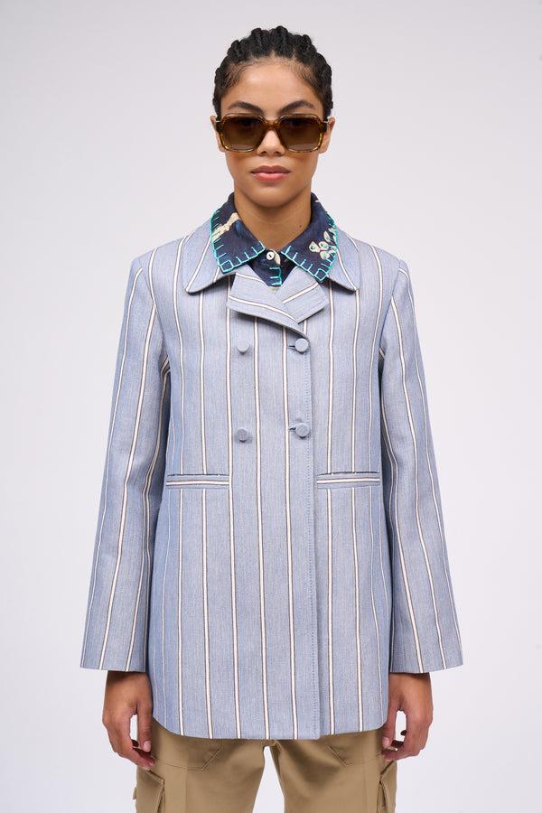 paul & joe Veste en canvas chambray rayé