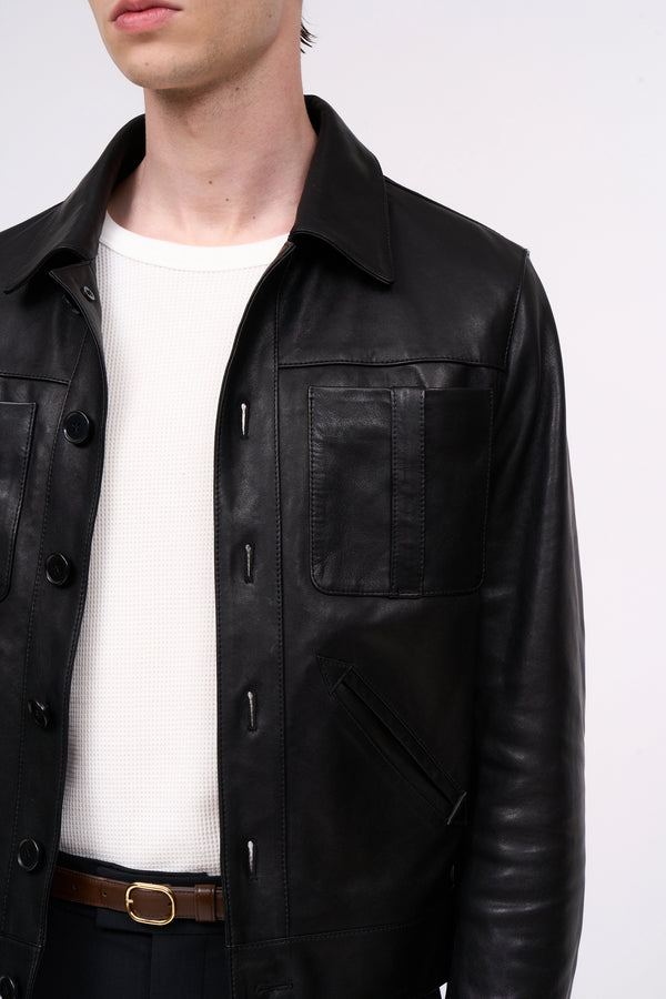 Paul & Joe Veste En Cuir Manches Longues