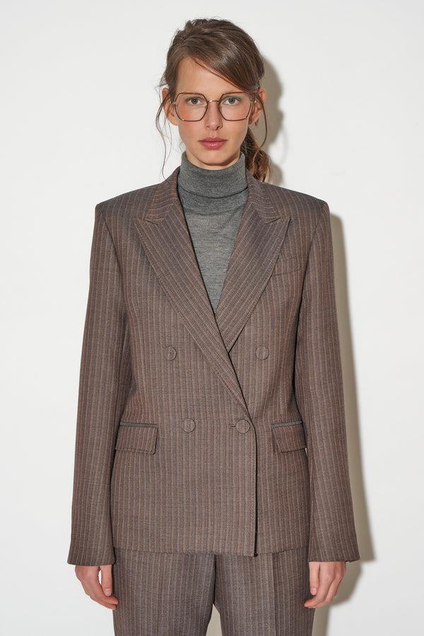 paul & joe Veste en laine à fines rayures