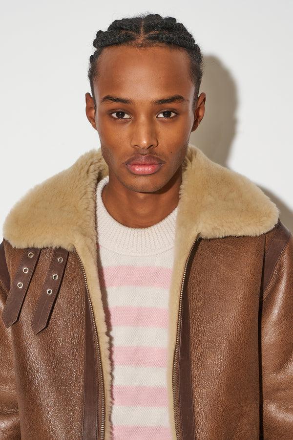 Paul & Joe Peau Lainée Unisexe En Cuir D'agneau Style Bombardier