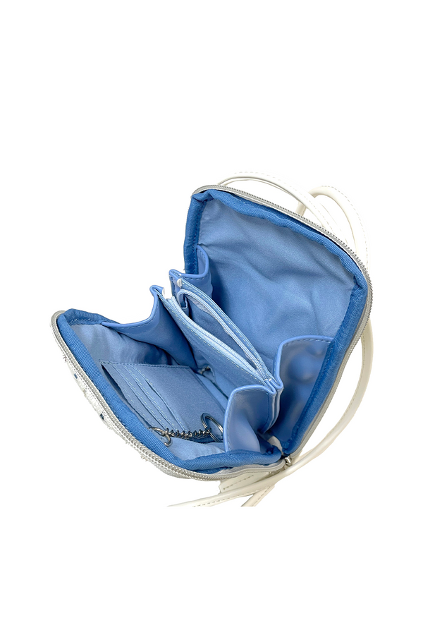 Paul & Joe Pochette Bandoulière En Tweed Pour Téléphone Blanche