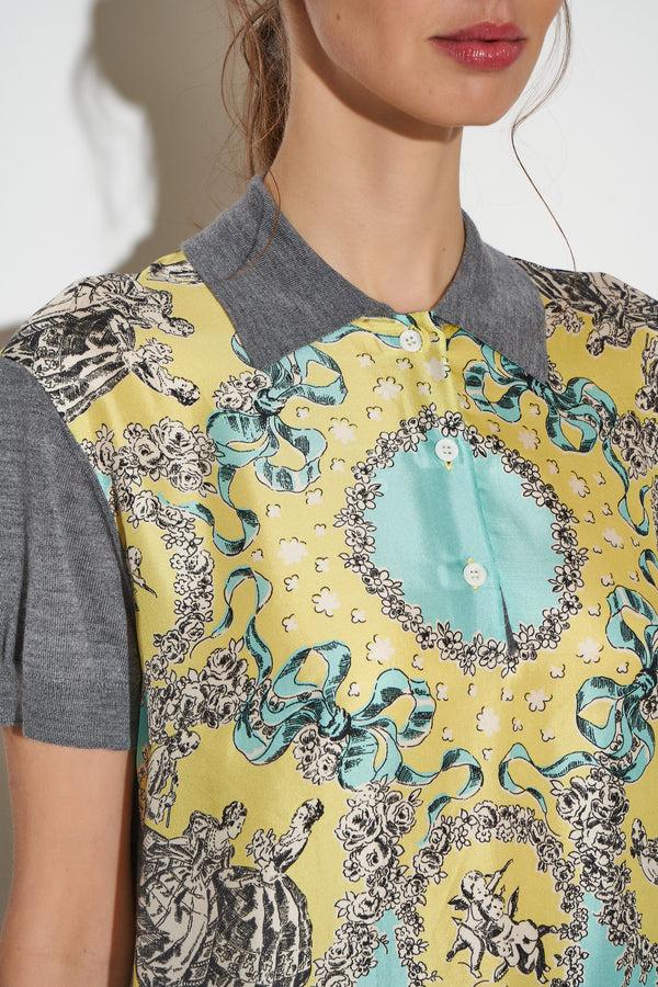 Paul & Joe Polo En Soie Imprimée Et Laine Mérinos Esprit Foulard