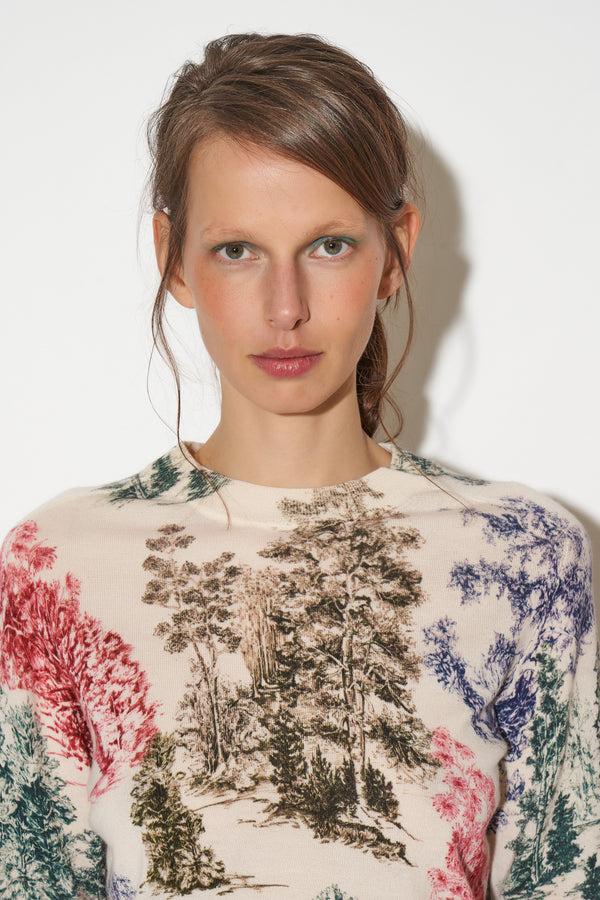 Paul & Joe Pull Court Imprimé Toile De Jouy En Cachemire